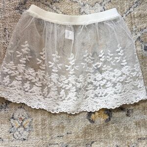 White Lace Overlay Skirt